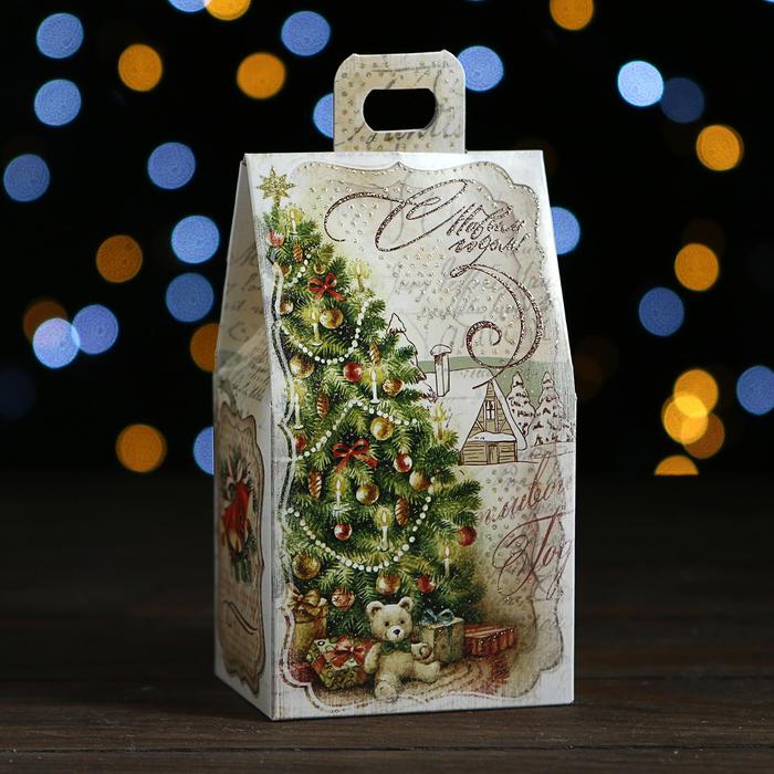 

Подарочная коробка Домик с елкой, 9,1 х 7 х 15,7 см (5 шт), Разноцветный