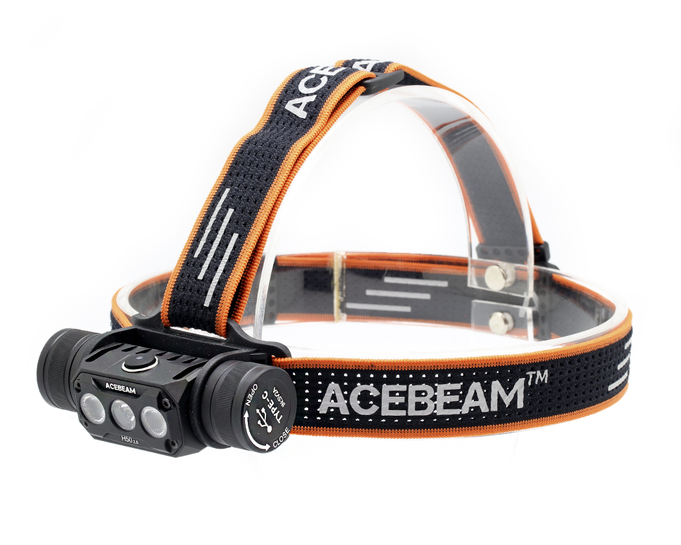 Налобный фонарь Acebeam H50 V2.0, 1 х 18650, 3 диода, 6 режимов, 137 метров, 2000 люмен
