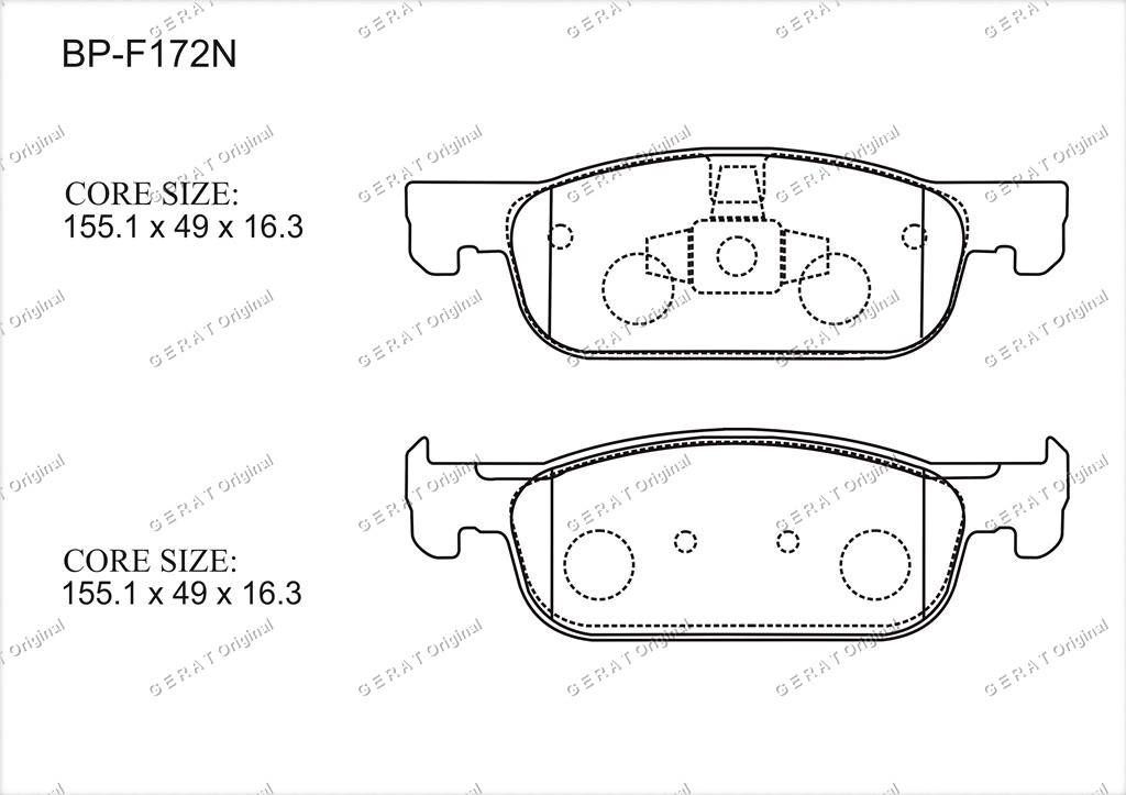 

Тормозные колодки Gerat BP-F172N (передние) Normal, BP-F172N