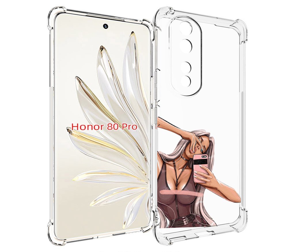 

Чехол MyPads девушка-в-прозрачной-одежде для Honor 80 Pro, Прозрачный, Tocco