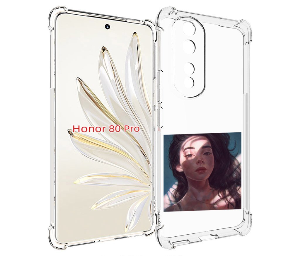 

Чехол MyPads девушка-в-лучах женский для Honor 80 Pro, Прозрачный, Tocco