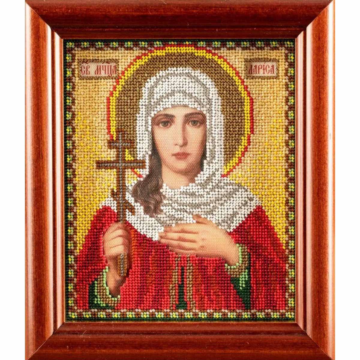 

Вышивка бисером Кроше Св. Лариса12х14,5 см