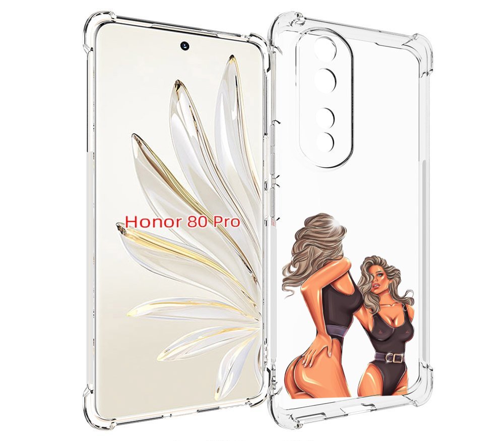 

Чехол MyPads девушка-в-купальнике-черном женский для Honor 80 Pro, Прозрачный, Tocco
