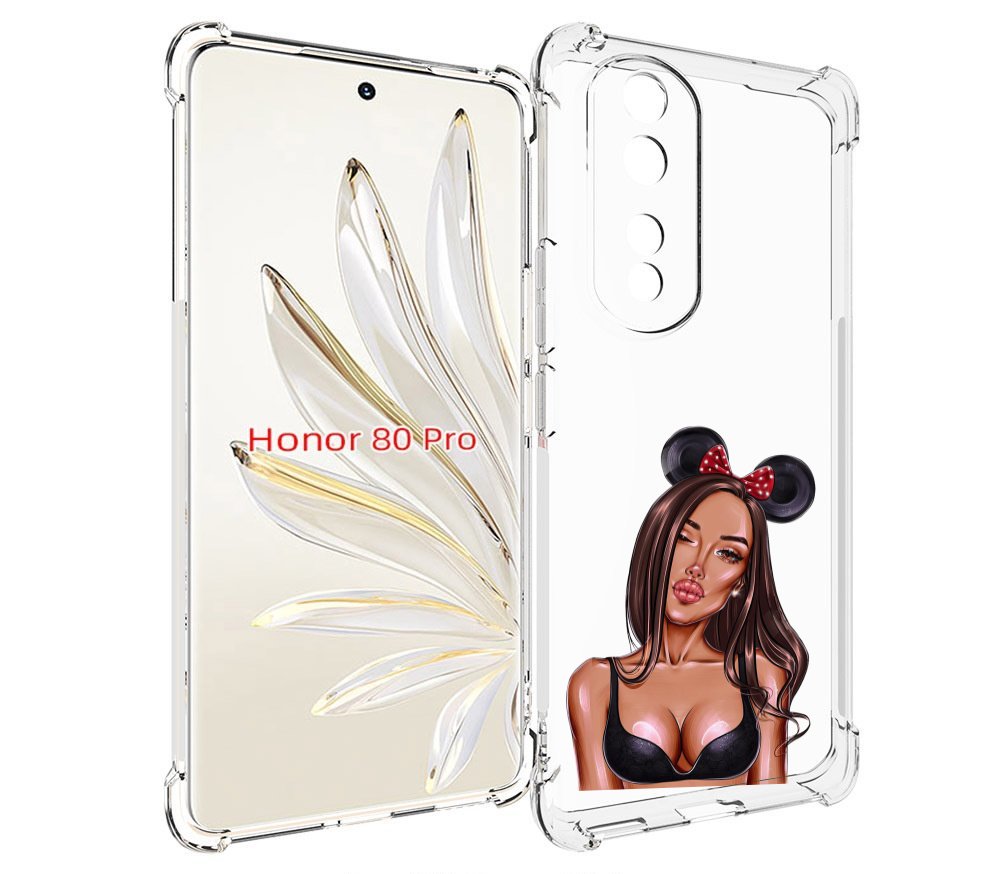 Чехол MyPads девушка-в-купальнике-с-ушками женский для Honor 80 Pro
