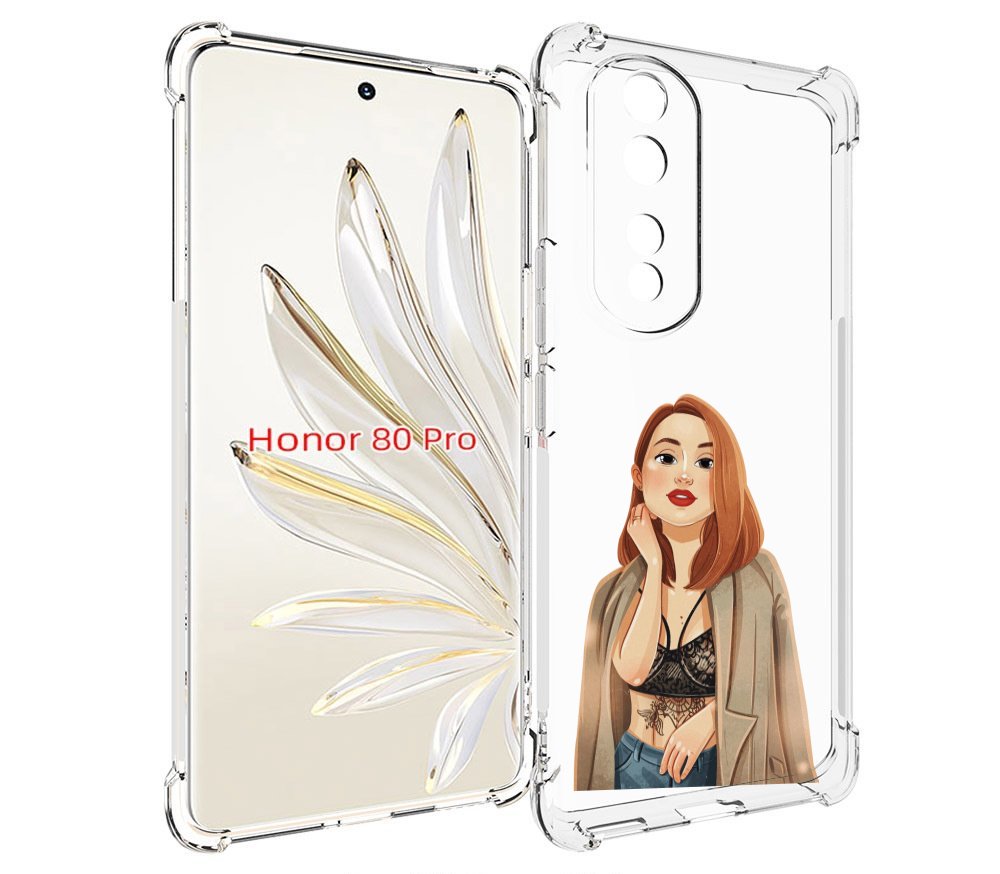 

Чехол MyPads девушка-в-кружевном-2 для Honor 80 Pro, Прозрачный, Tocco