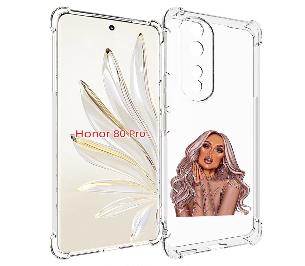 

Чехол MyPads девушка-в-коричневых-оттенках для Honor 80 Pro, Прозрачный, Tocco