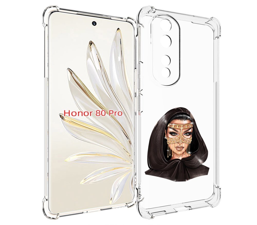 

Чехол MyPads девушка-в-золотой-маске для Honor 80 Pro, Прозрачный, Tocco