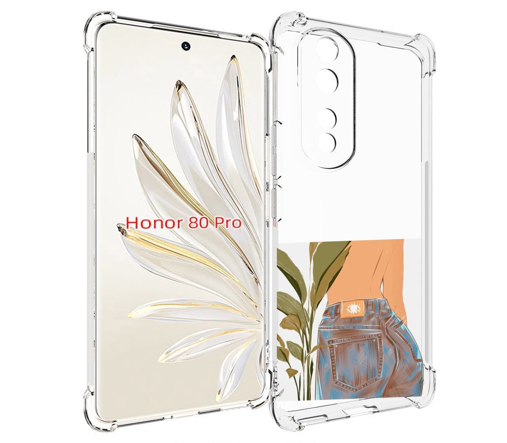 

Чехол MyPads девушка-в-джинсах для Honor 80 Pro, Прозрачный, Tocco