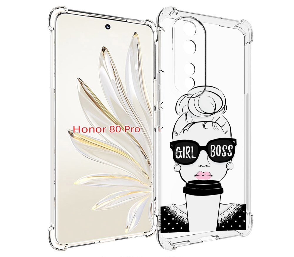 

Чехол MyPads девушка-босс женский для Honor 80 Pro, Прозрачный, Tocco
