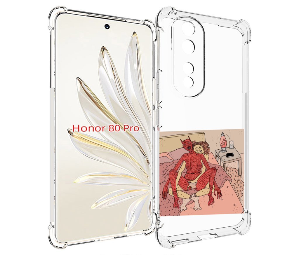 

Чехол MyPads девушка-без-кожи для Honor 80 Pro, Прозрачный, Tocco