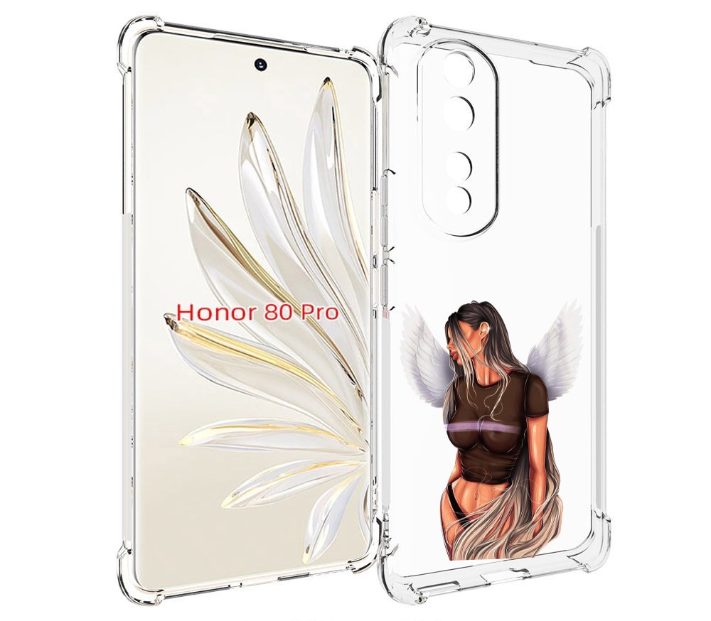 

Чехол MyPads девушка-ангел-с-крыльями женский для Honor 80 Pro, Прозрачный, Tocco
