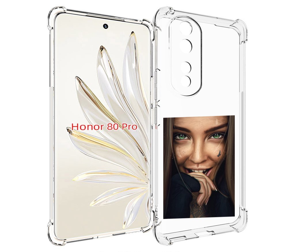 

Чехол MyPads девушка улыбается женский для Honor 80 Pro, Прозрачный, Tocco