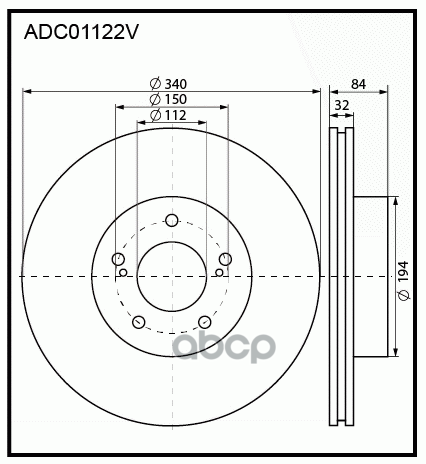 

ALLIED NIPPON ADC01122V Диск.торм.пер. 1шт