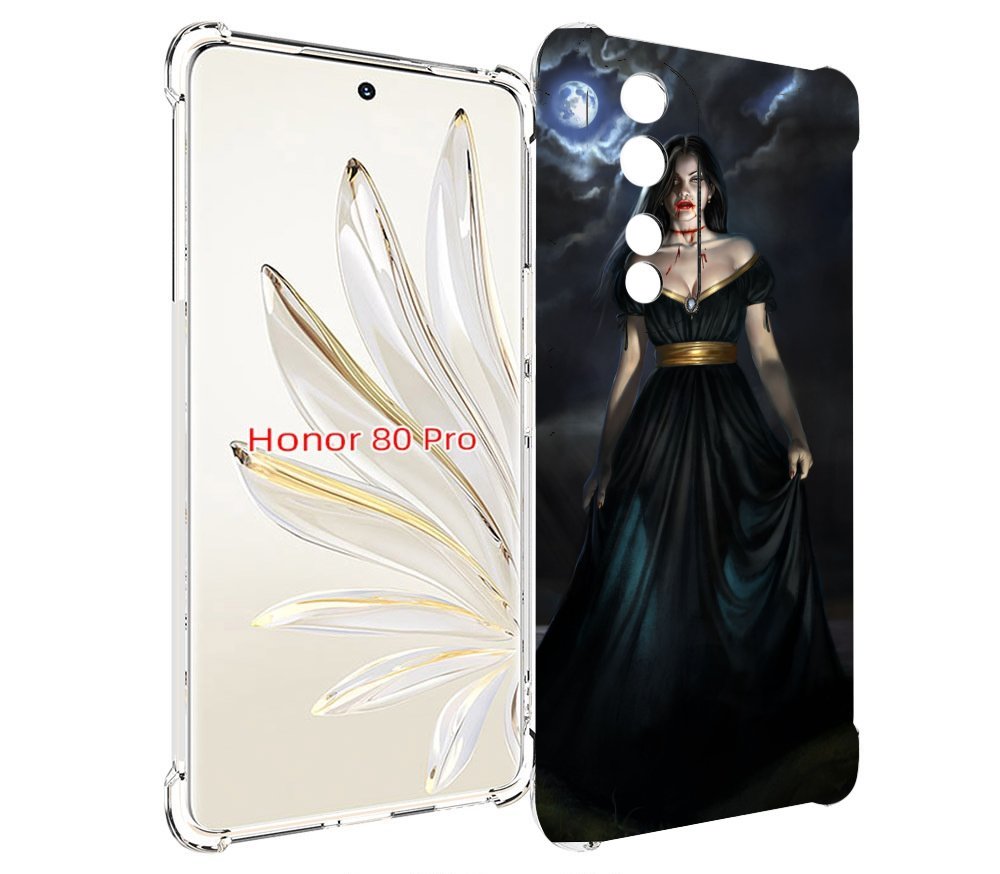 

Чехол MyPads девушка с порезом на горле женский для Honor 80 Pro, Прозрачный, Tocco