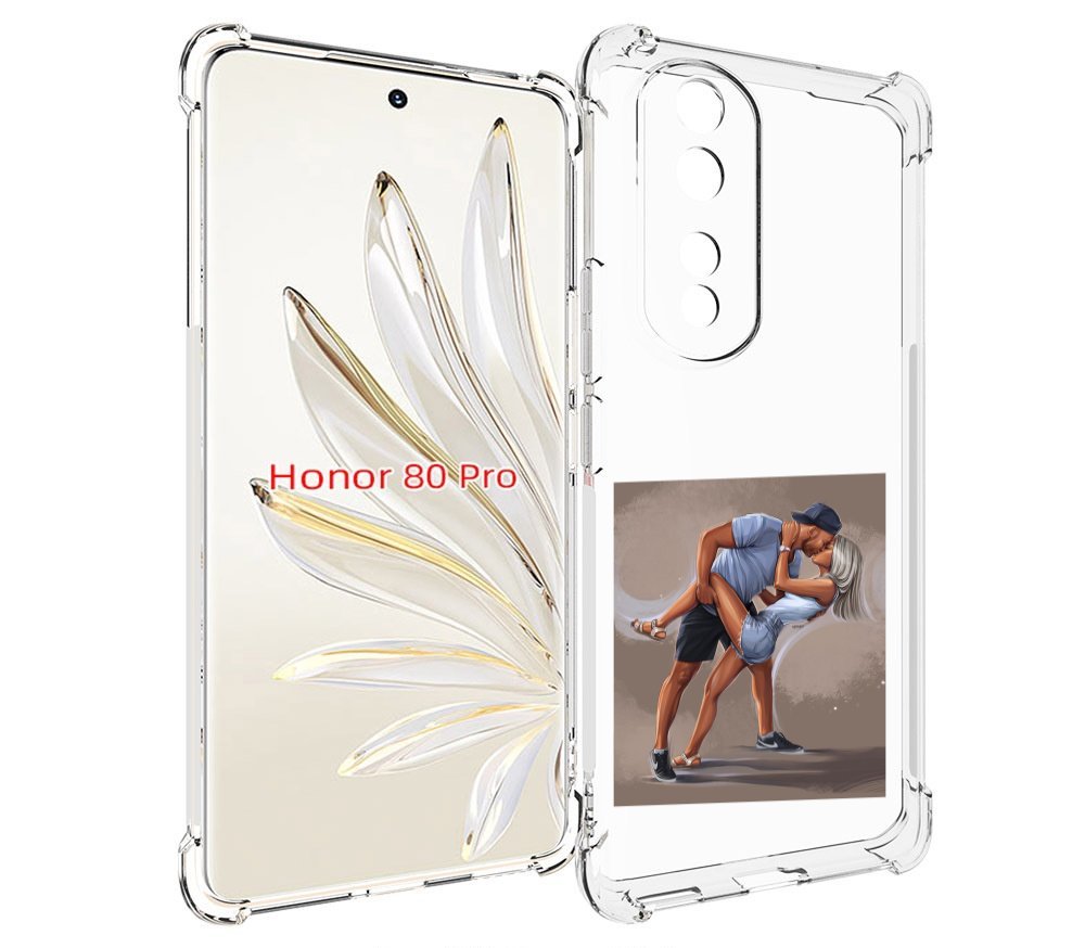 

Чехол MyPads девушка с парнем танцуют женский для Honor 80 Pro, Прозрачный, Tocco