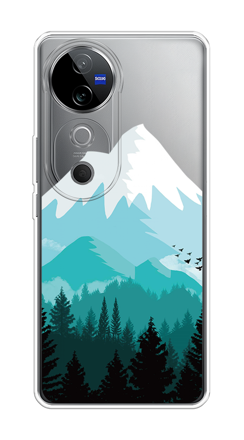 

Чехол на Vivo V40 "Синяя снежная гора", Белый;голубой;бирюзовый, 2611450-1