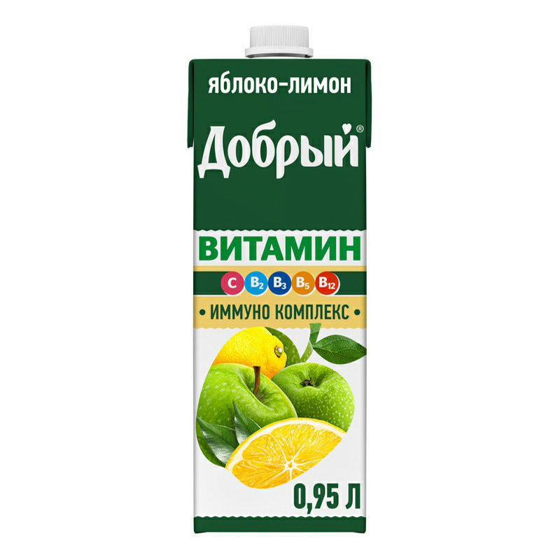 

Напиток сокосодержащий Добрый яблочно-лимонный 0,95 л