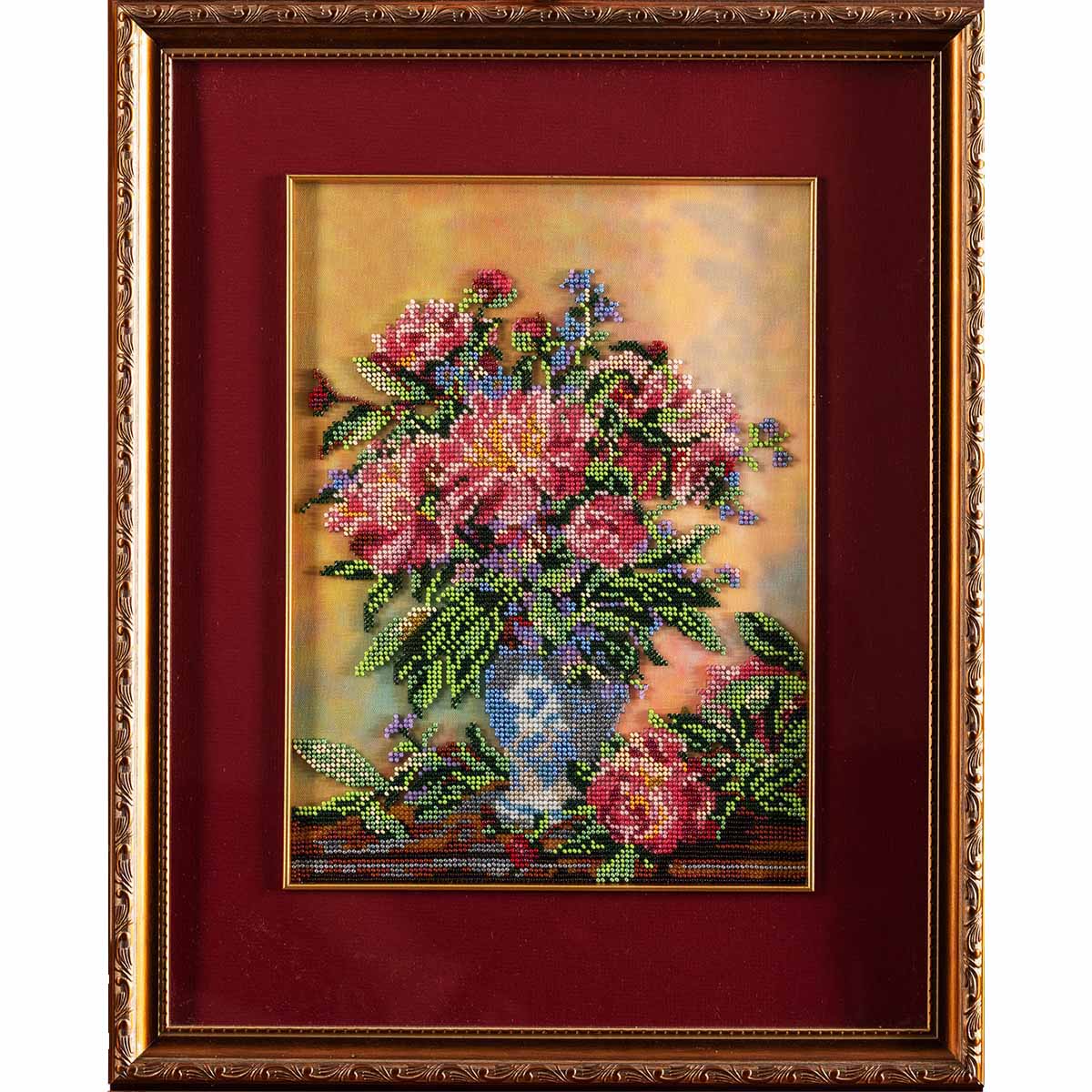 

Вышивка бисером Кроше Пионы. Букет23x32 см