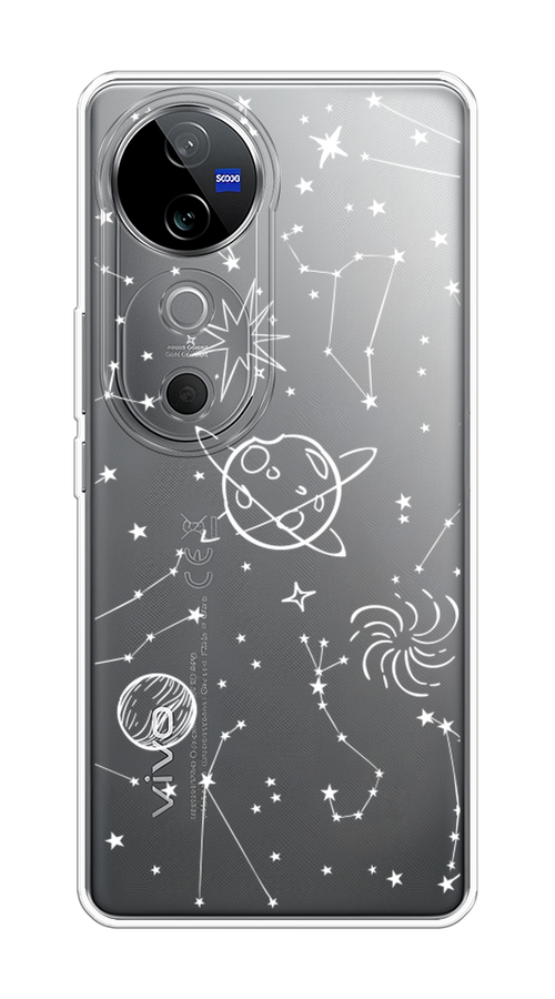 

Чехол на Vivo V40 "Планеты в космосе", Белый, 2611450-1