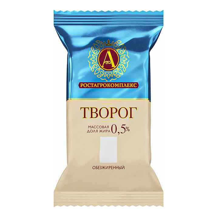 

Творог пластовой А.Ростагрокомплекс обезжиренный 0,5% БЗМЖ 180 г