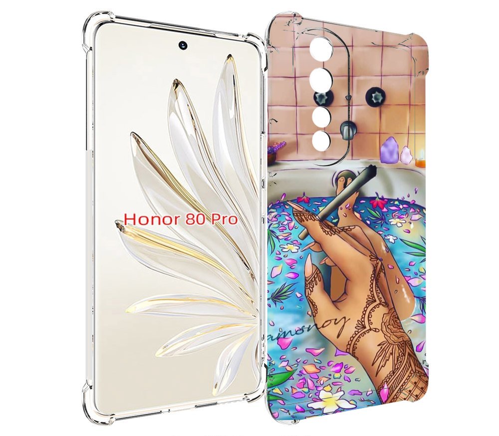 

Чехол MyPads девушка в ванне женский для Honor 80 Pro, Прозрачный, Tocco