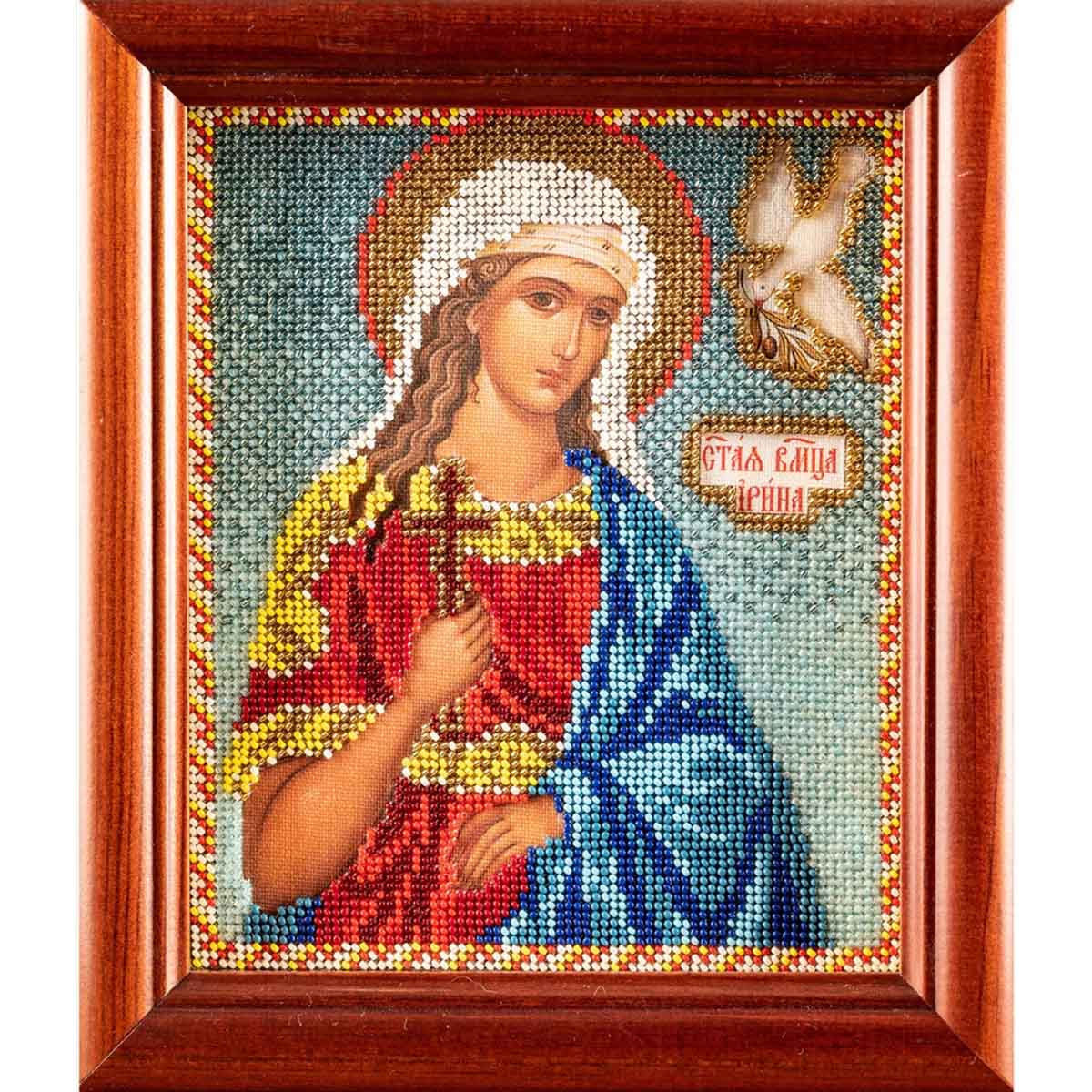 

Вышивка бисером Кроше Св. Ирина12х14,5 см