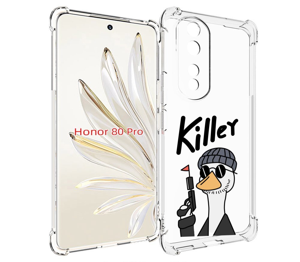 

Чехол MyPads гусь-с-пистолет для Honor 80 Pro, Прозрачный, Tocco