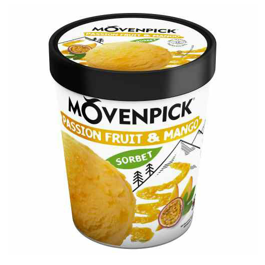 

Мороженое пломбир Movenpick Mango & Cream с манговым наполнителем и кусочками манго 281 г