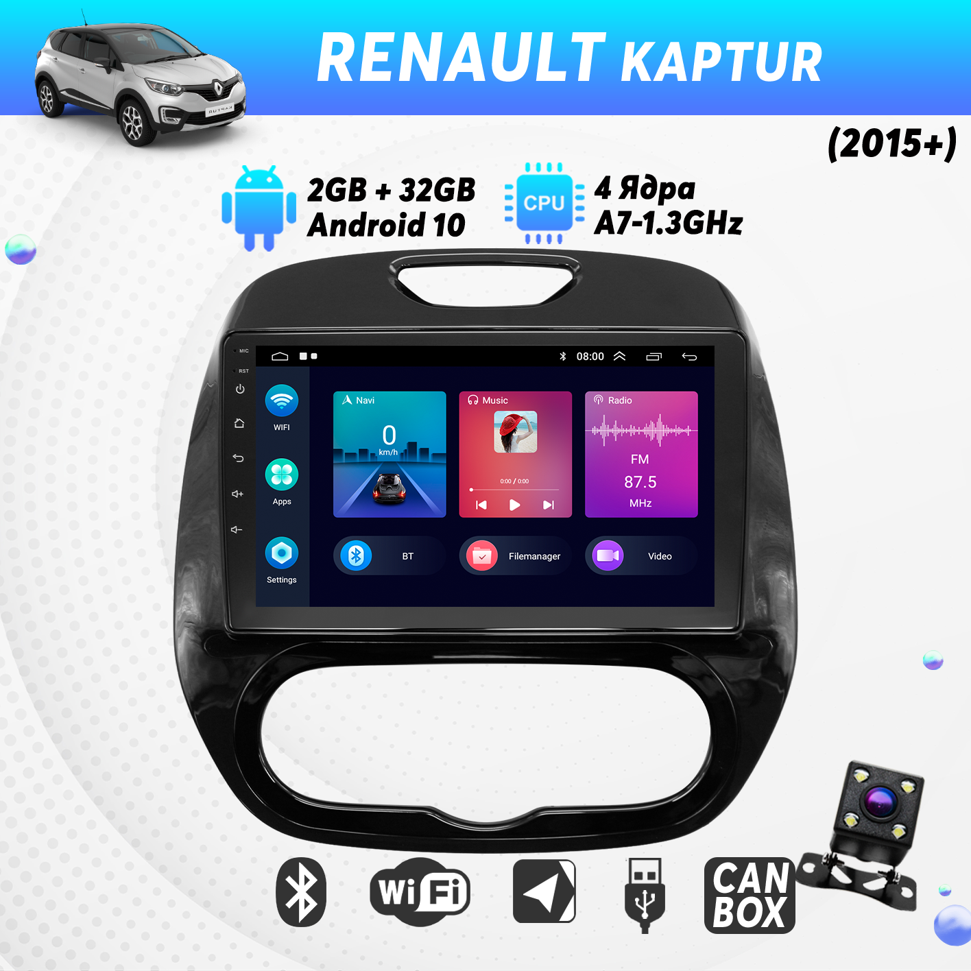 Штатная магнитола Dolmax для RENAULT 9 CarPlay Wi-Fi GPS камера 2200000₽