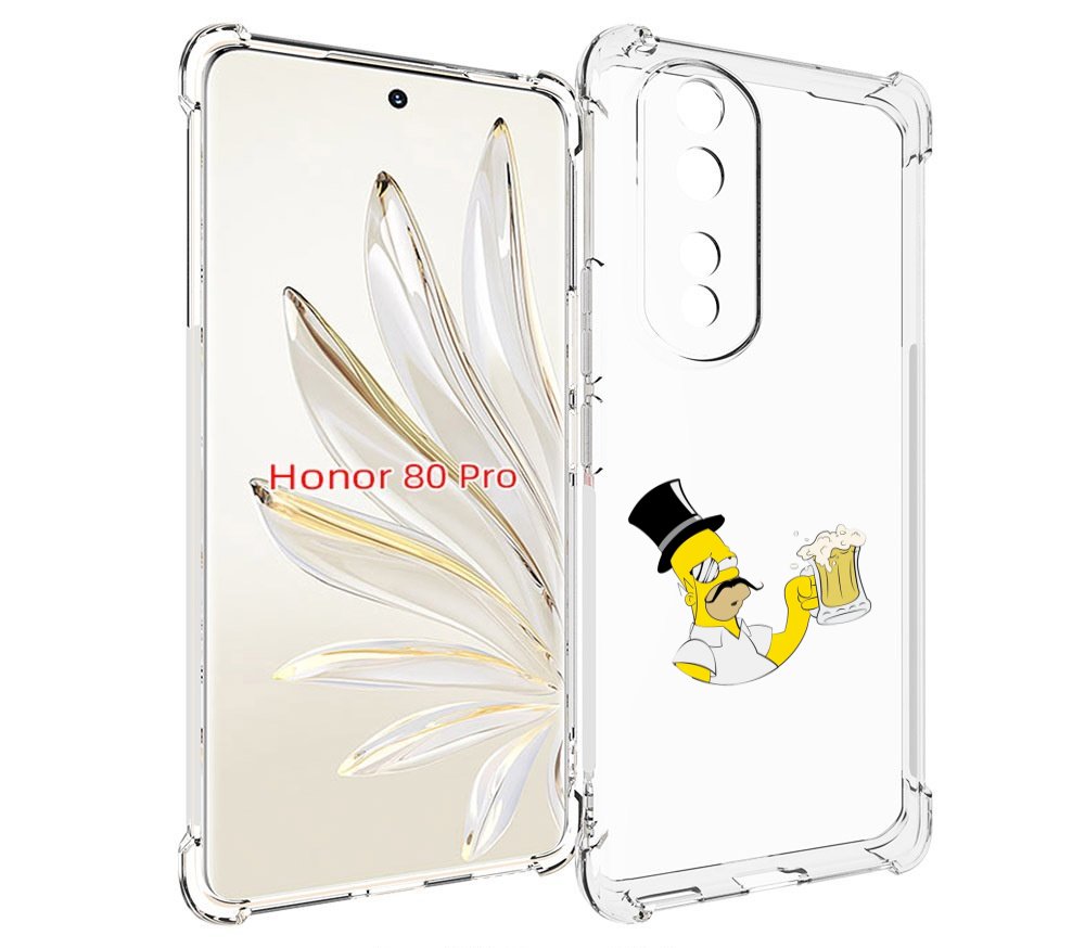 

Чехол MyPads гомер-с-напитком для Honor 80 Pro, Прозрачный, Tocco