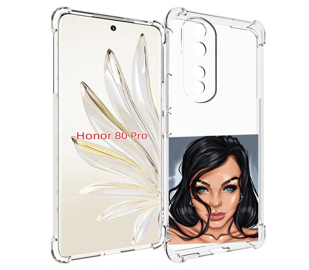 

Чехол MyPads голубые-глаза-у-брюнетки женский для Honor 80 Pro, Прозрачный, Tocco