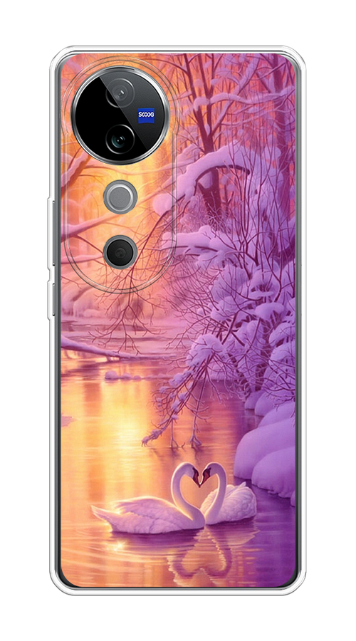 

Чехол на Vivo V40 "Зима 1", Фиолетовый;желтый, 2611450-1