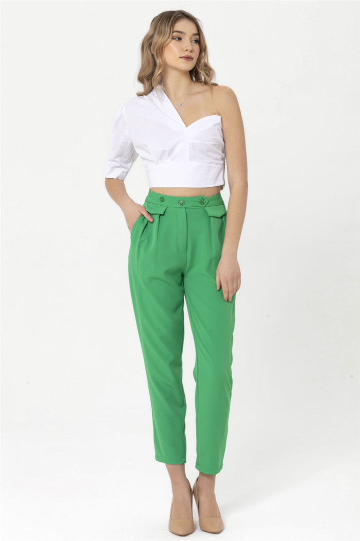 

Брюки женские Miss Poem 1341 зеленые L (товары доставляются из-за рубежа), 1341