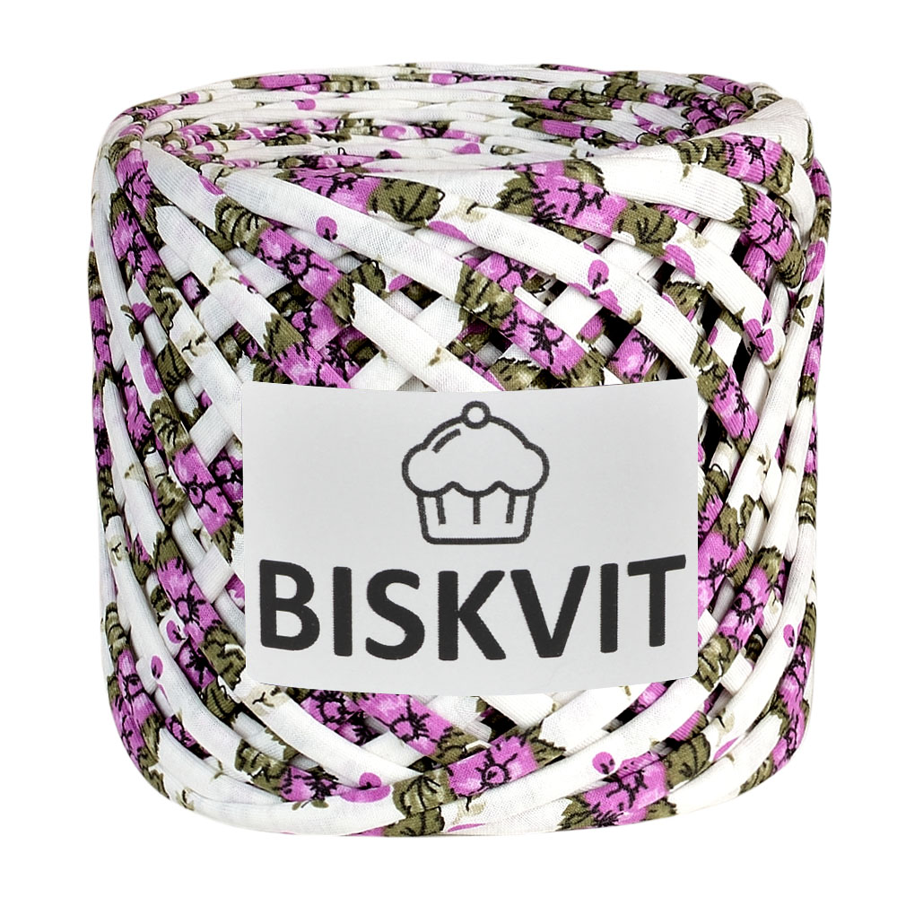 

Трикотажная пряжа для вязания BISKVIT Душица, 100% хлопок, 7-9мм, 100м, Белый, BISKVIT
