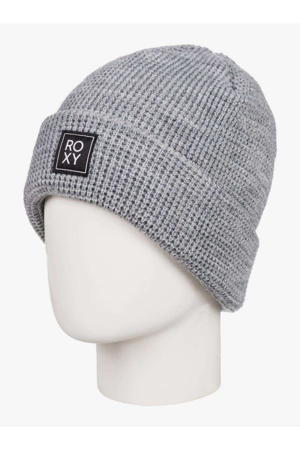 Шапка бини женская Roxy Harperbeanie Hdwr 2023 серая, one size