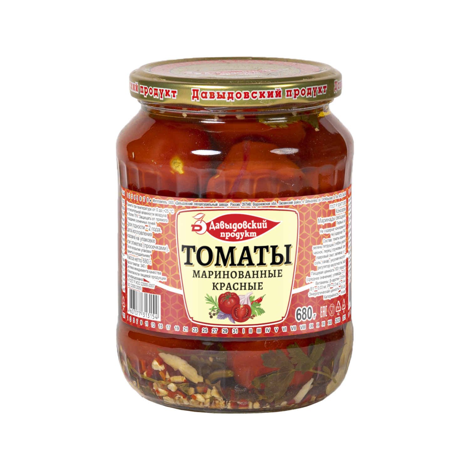 

Томаты Давыдовский продукт маринованные 680 г