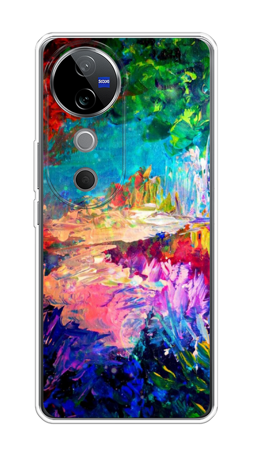

Чехол на Vivo V40 "Лес-гуашь", Синий;розовый;зеленый, 2611450-1