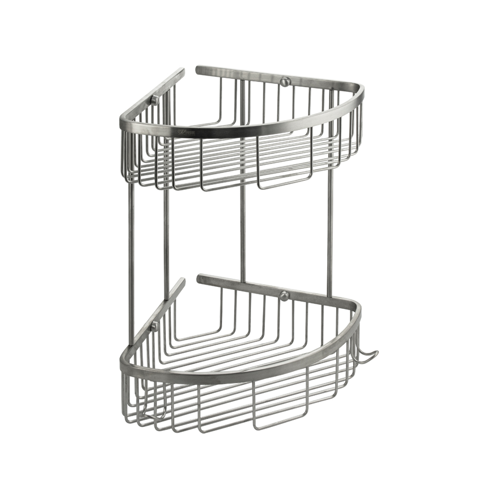 

Полка двойная GFmark 80361 угловая, овальная, решётка нержавеющая сталь, 80361