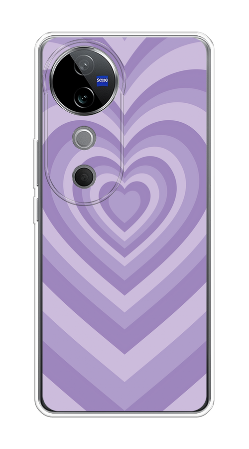 

Чехол на Vivo V40 "Violet heart latte", Фиолетовый, 2611450-1