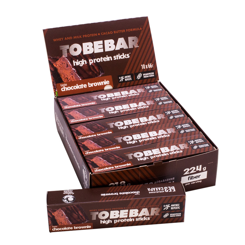 фото Протеиновые батончики tobebar, вкус: шоколадный брауни, 10 шт по 66 г иван-поле