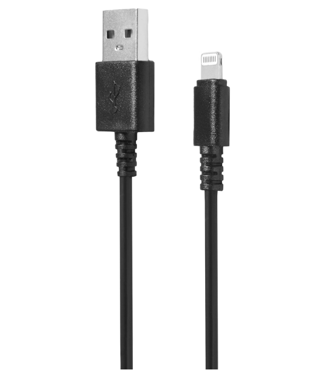 Кабель SunWind Lightning (m) -  USB (m),  1.2м,  черный