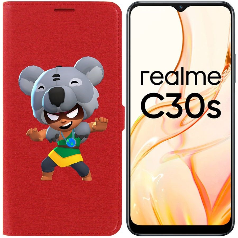 

Чехол-книжка Eco Book для Realme C30s Brawl Stars-Нита Коала