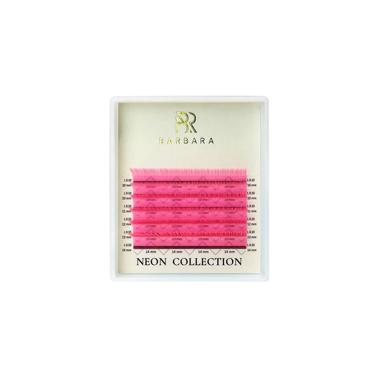 

Ресницы цветные BARBARA NEON (LOVE) 6линий M 0.07 10-14mm, Розовый