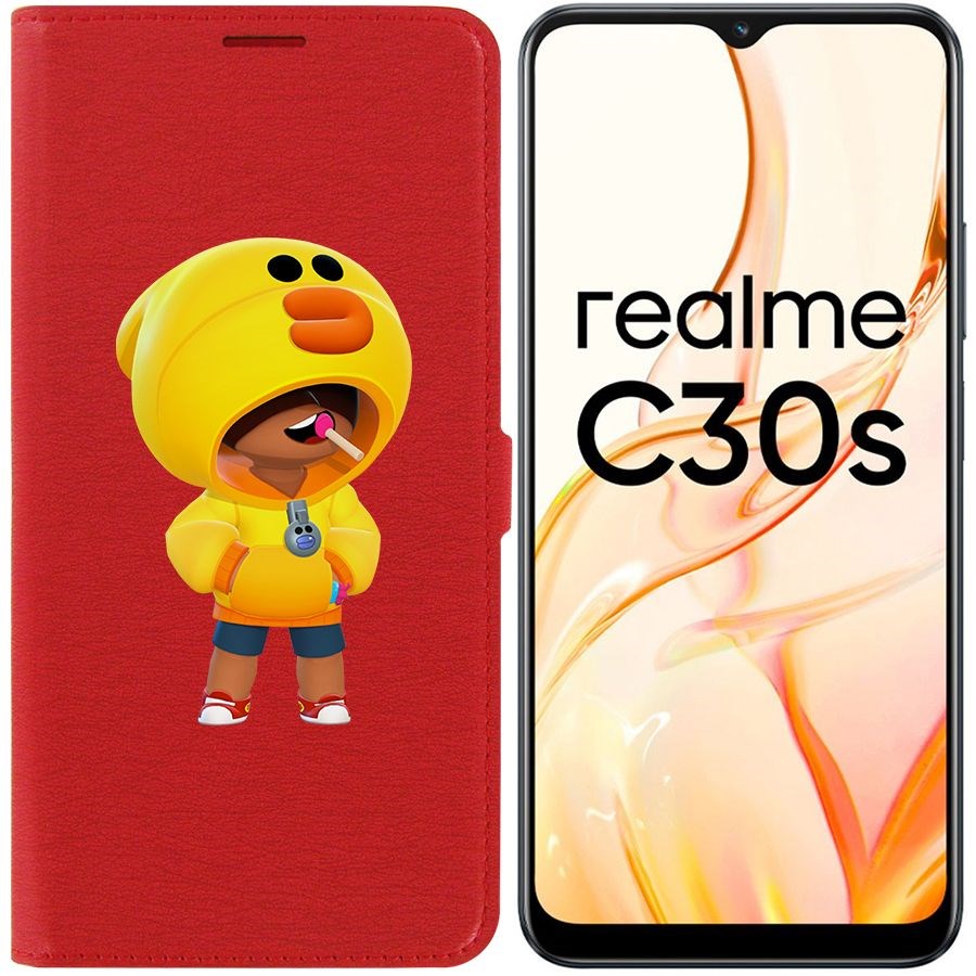 

Чехол-книжка Eco Book для Realme C30s Brawl Stars-Леон Салли