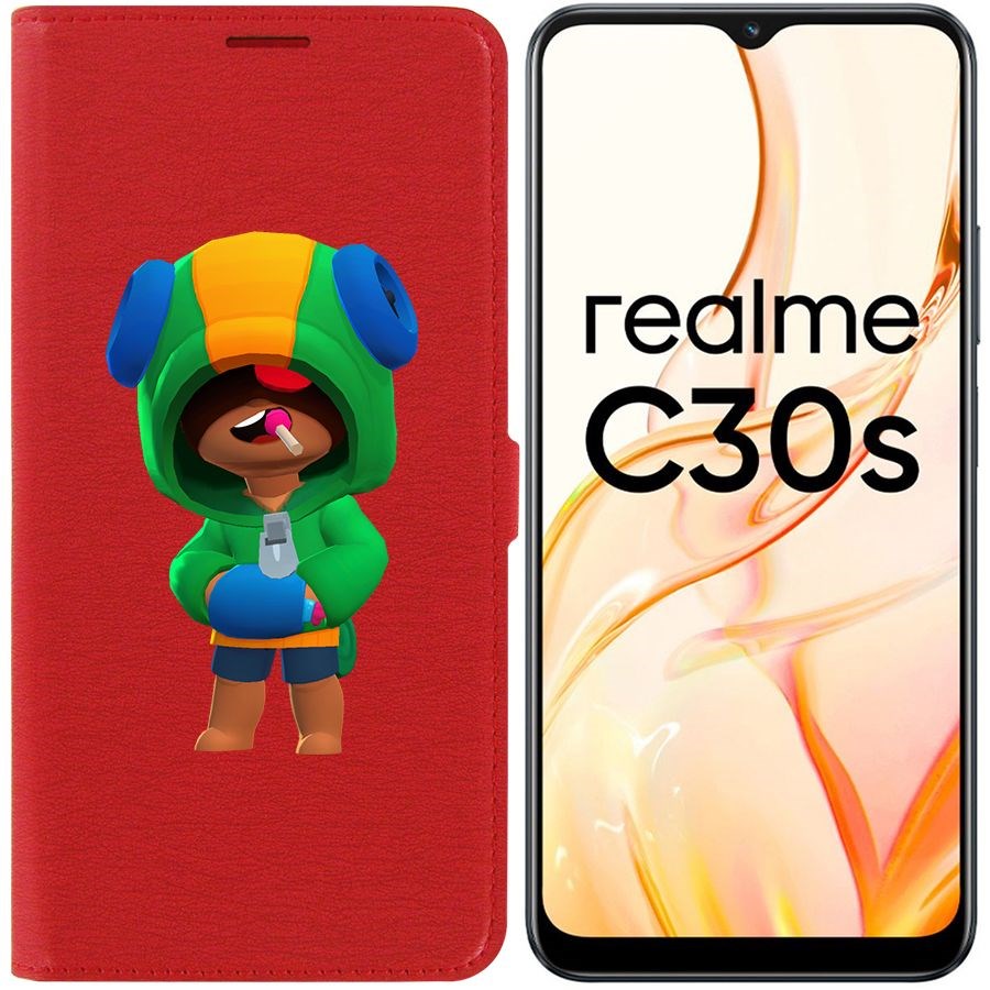 

Чехол-книжка Eco Book для Realme C30s Brawl Stars-Леон