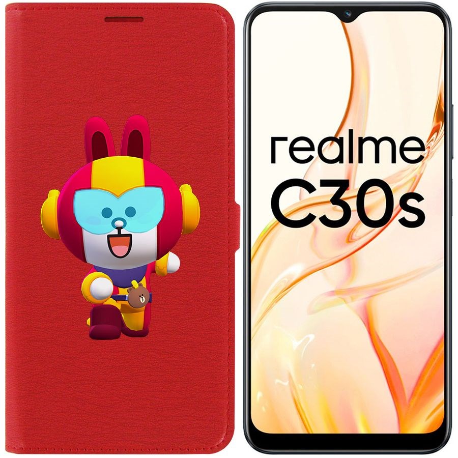 

Чехол-книжка Eco Book для Realme C30s Brawl Stars-Кони Макс