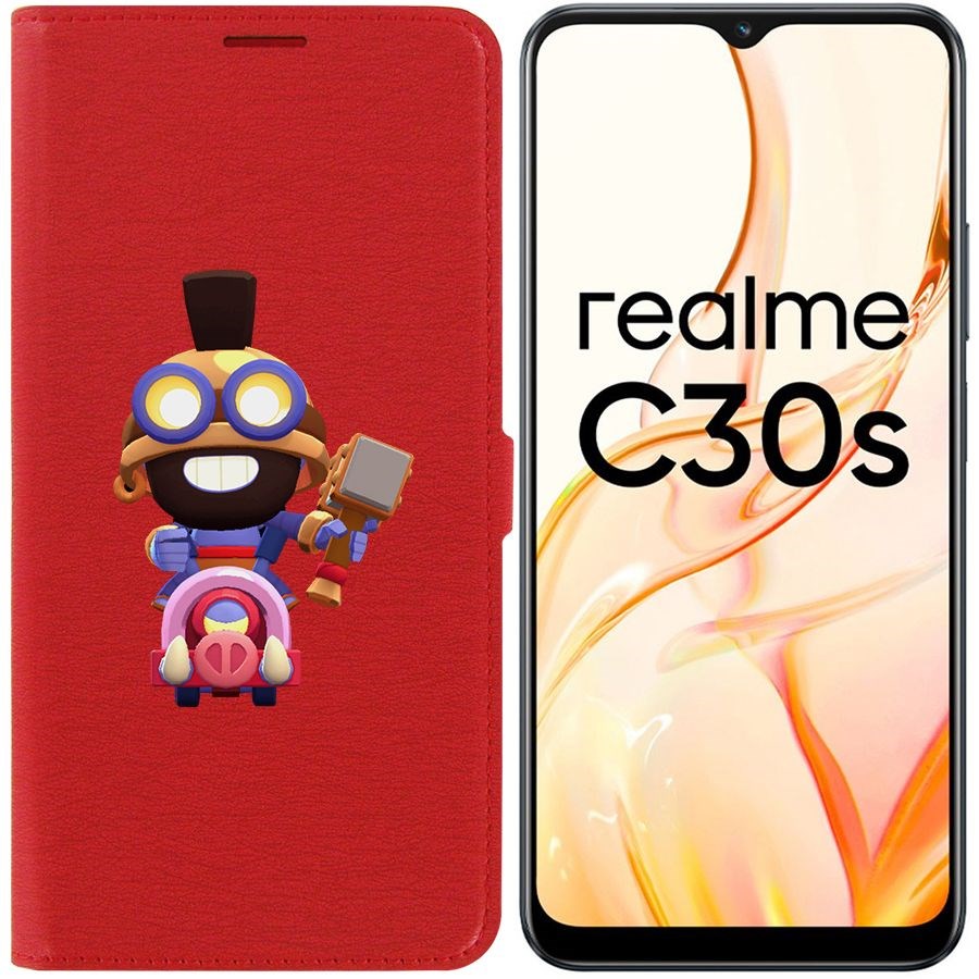 

Чехол-книжка Eco Book для Realme C30s Brawl Stars-Карл Всадник на кабане