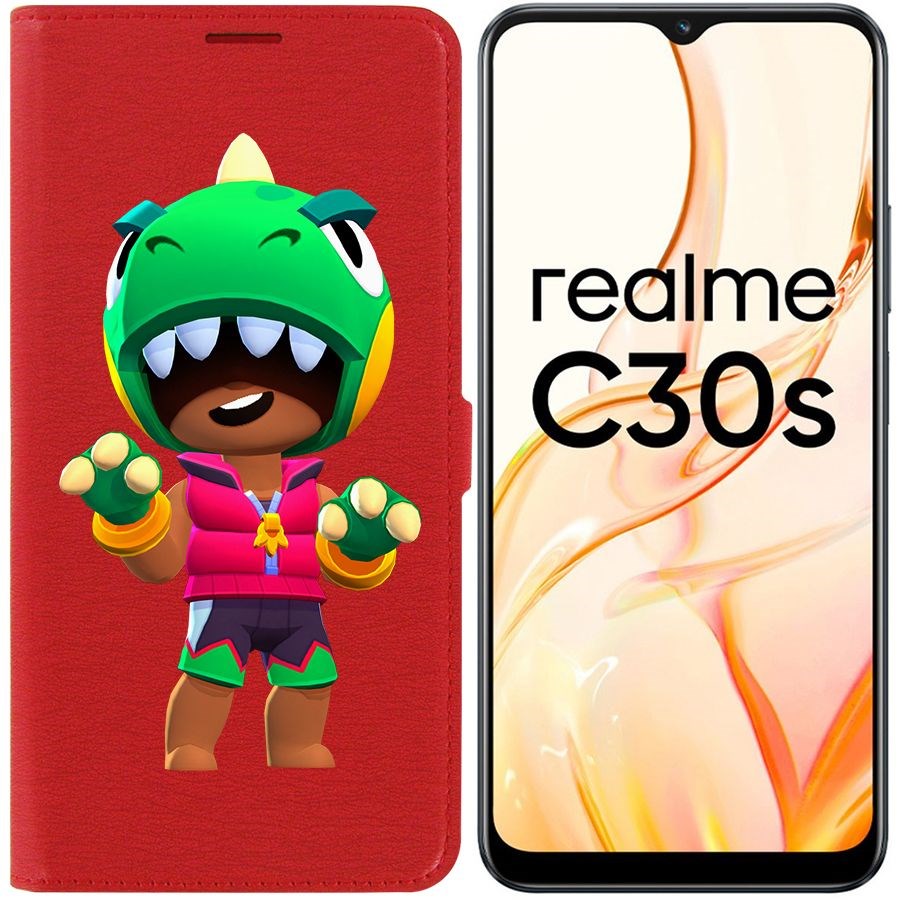 

Чехол-книжка Eco Book для Realme C30s Brawl Stars-Дино Леон