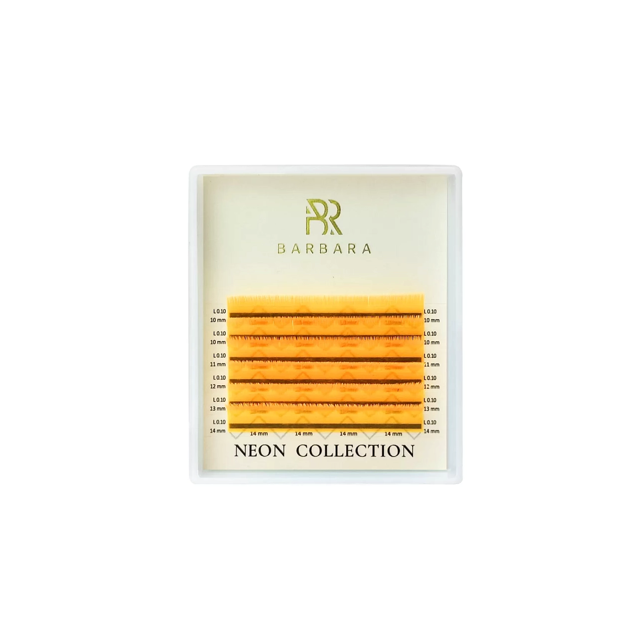 

Ресницы цветные BARBARA NEON (FIRE) 6линий L 0.10 5-10mm, Оранжевый