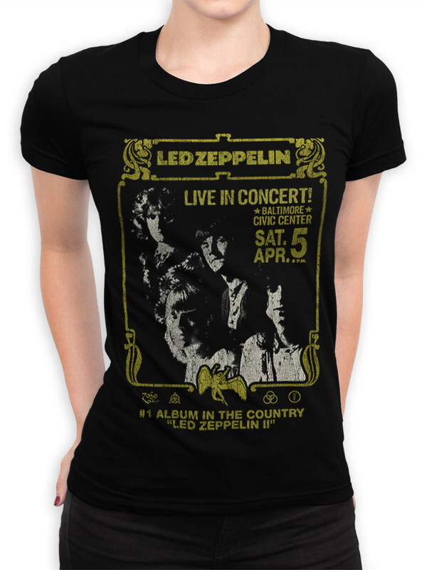 Футболка женская Dream Shirts Led Zeppelin LED-576121-1 черная L